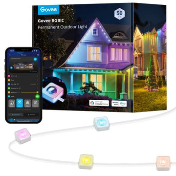 Govee Permanent Outdoor Lights, Smart RGBIC Outdoor Lights with 75 Scene Modes, 50ft with 36 LED Eaves Lights IP67 Waterproof for Christmas Decorations, New Year, Work with Alexa, Google Assistant