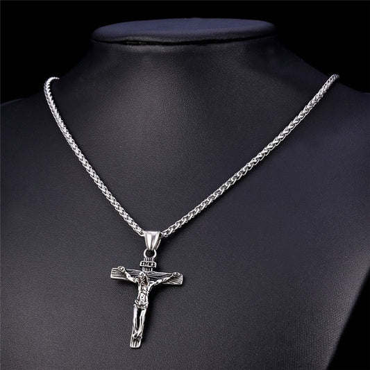 Luxury Charming Gold Cross Chain Necklace For Women Men Male Hip Hop Cool Accessory Fashion Jesus Cross Pendant Necklaces Gifts