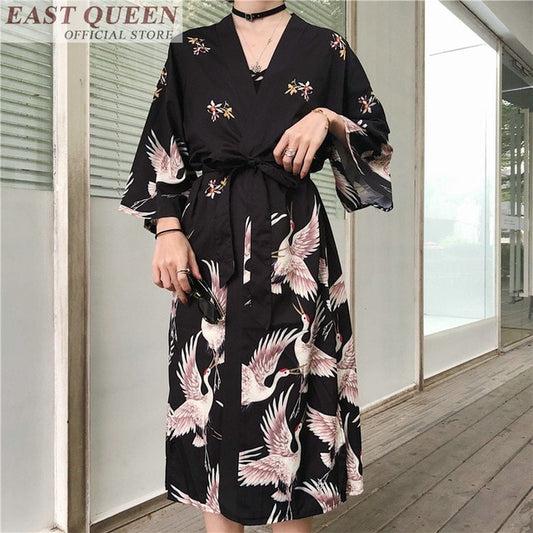 Japanese Kimono Traditional Woman 2020 Long Kimono Cardigan Cosplay Blouse Shirt Yukata Female Japanese Dress Haori Geisha KZ001